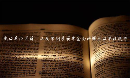 出口單證詳解，從發(fā)票到裝箱單全面講解出口單證流程